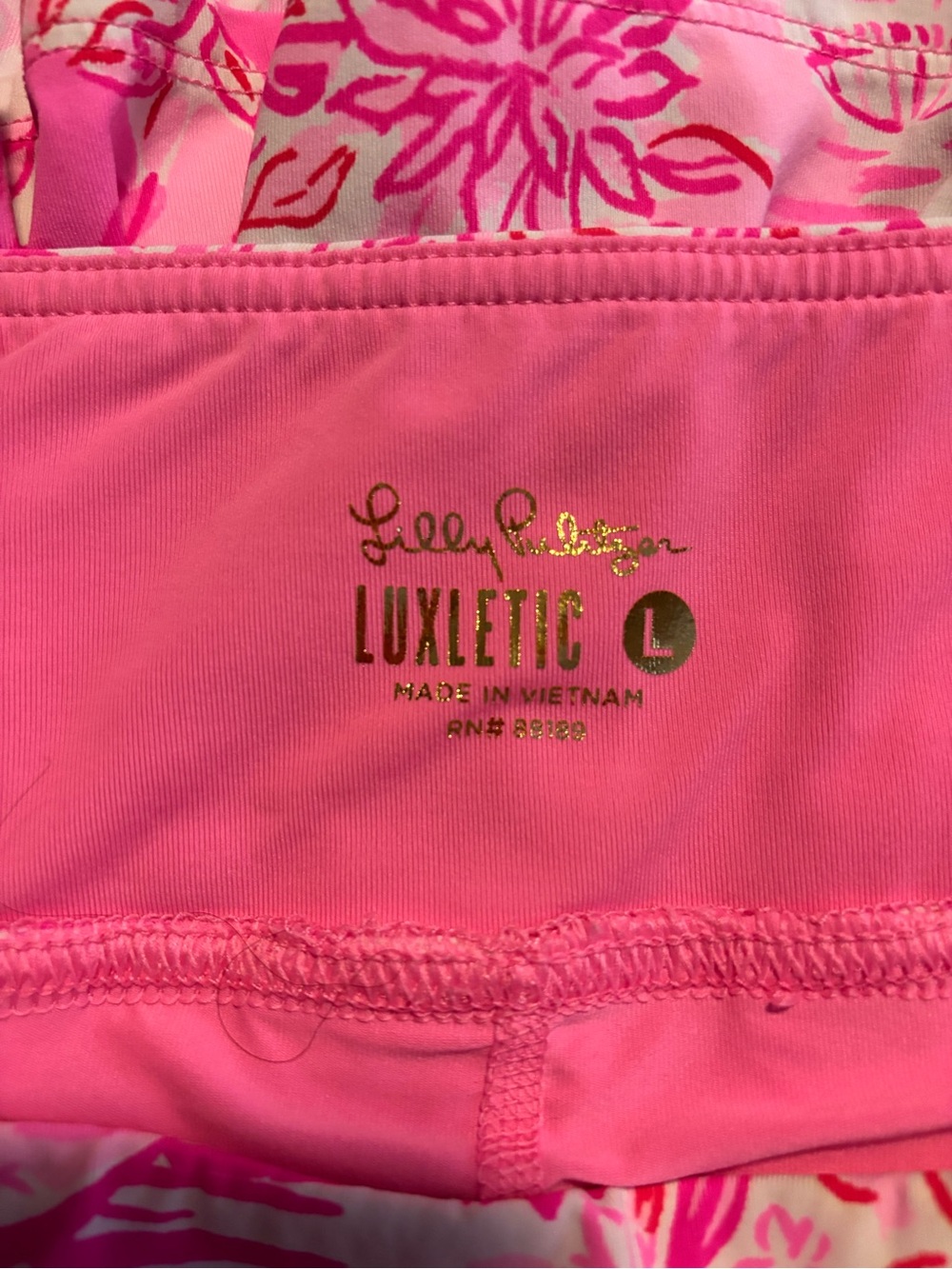 Lilly Pulitzer Pink & White Luxletic Annora skort L - Picture 3 of 3